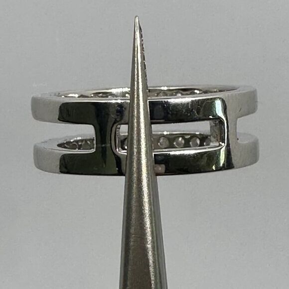 Moissanite Diamond Wedding Ring Enhancer GRA Double Row Band Brilliant Size 8 - Picture 11 of 12